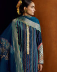 Mastani Teal Blue Stripes Kurta Set