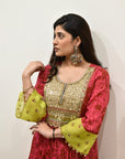 EXCLUSIVE EDIT SHADOW PRINT MIRROR YOKE KURTA SET