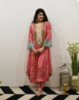 EXCLUSIVE EDIT SHADOW PRINT TISSUE YOKE KURTA SET