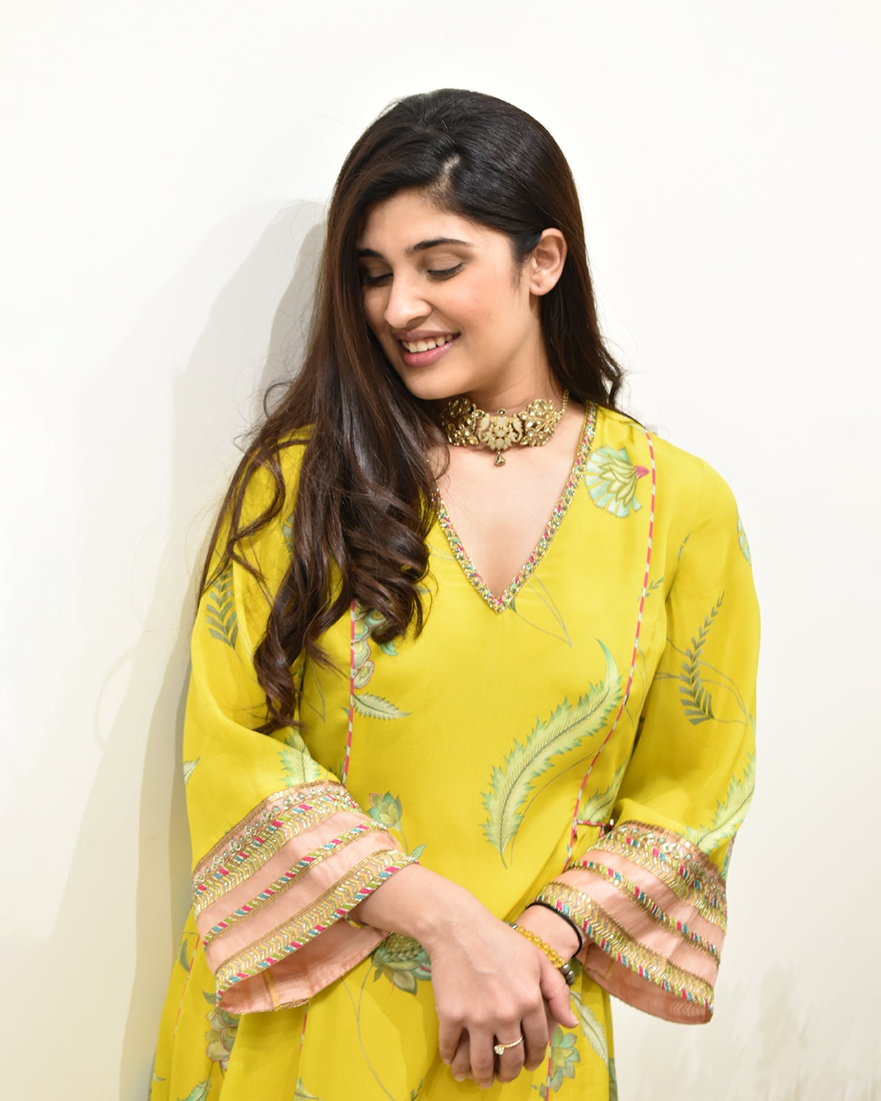 EXCLUSIVE EDIT FARIBA PRINT SIDE KALI KURTA SET