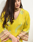 EXCLUSIVE EDIT FARIBA PRINT SIDE KALI KURTA SET