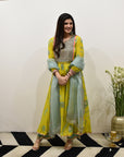 EXCLUSIVE EDIT FARIBA PRINT CHECK YOKE KURTA SET