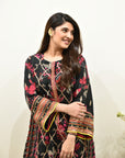 EXCLUSIVE EDIT BLACK PRINTED CHOGA STYLE KURTA SET