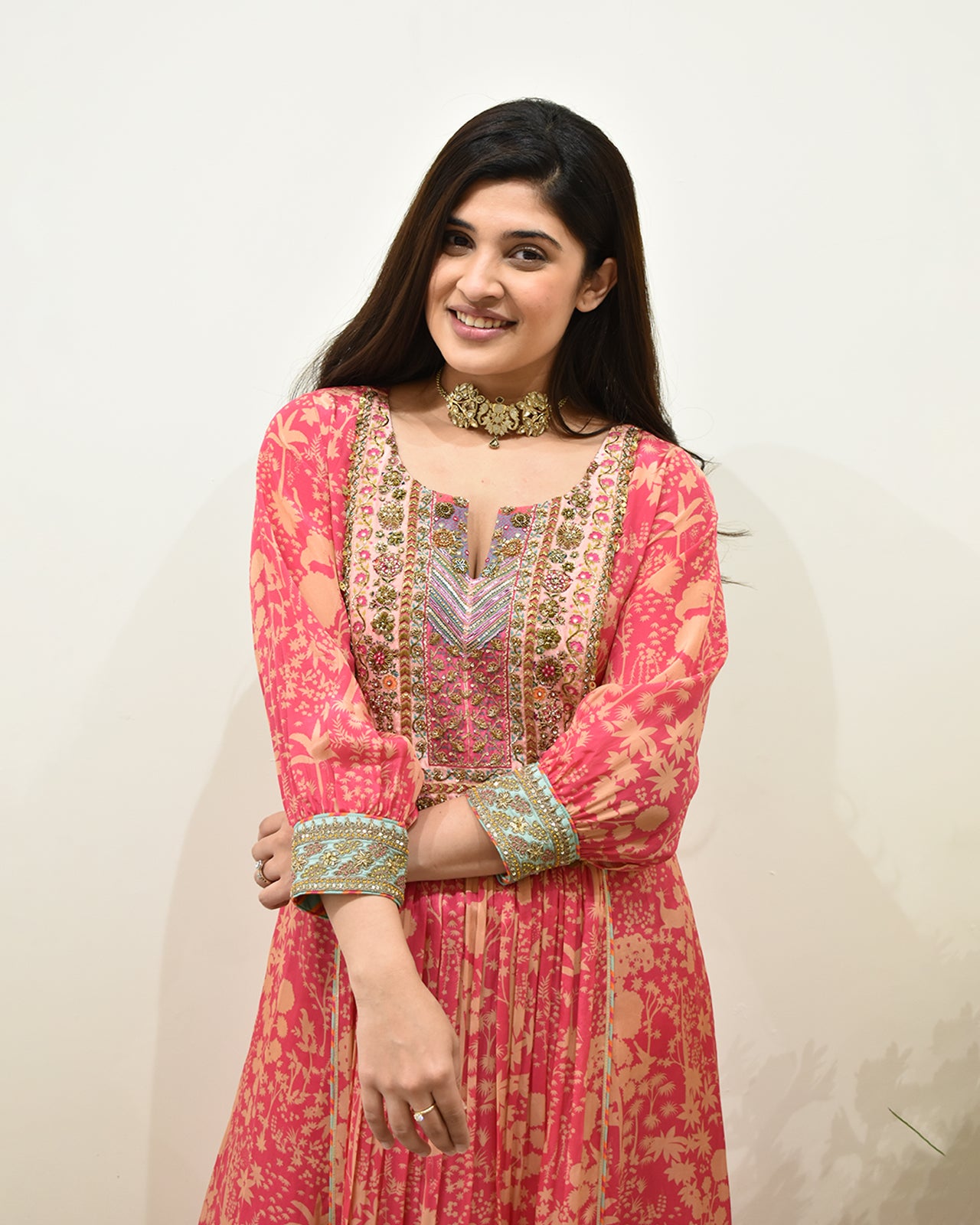 EXCLUSIVE EDIT SHADOW PRINT HIGHLIGHT YOKE KURTA SET