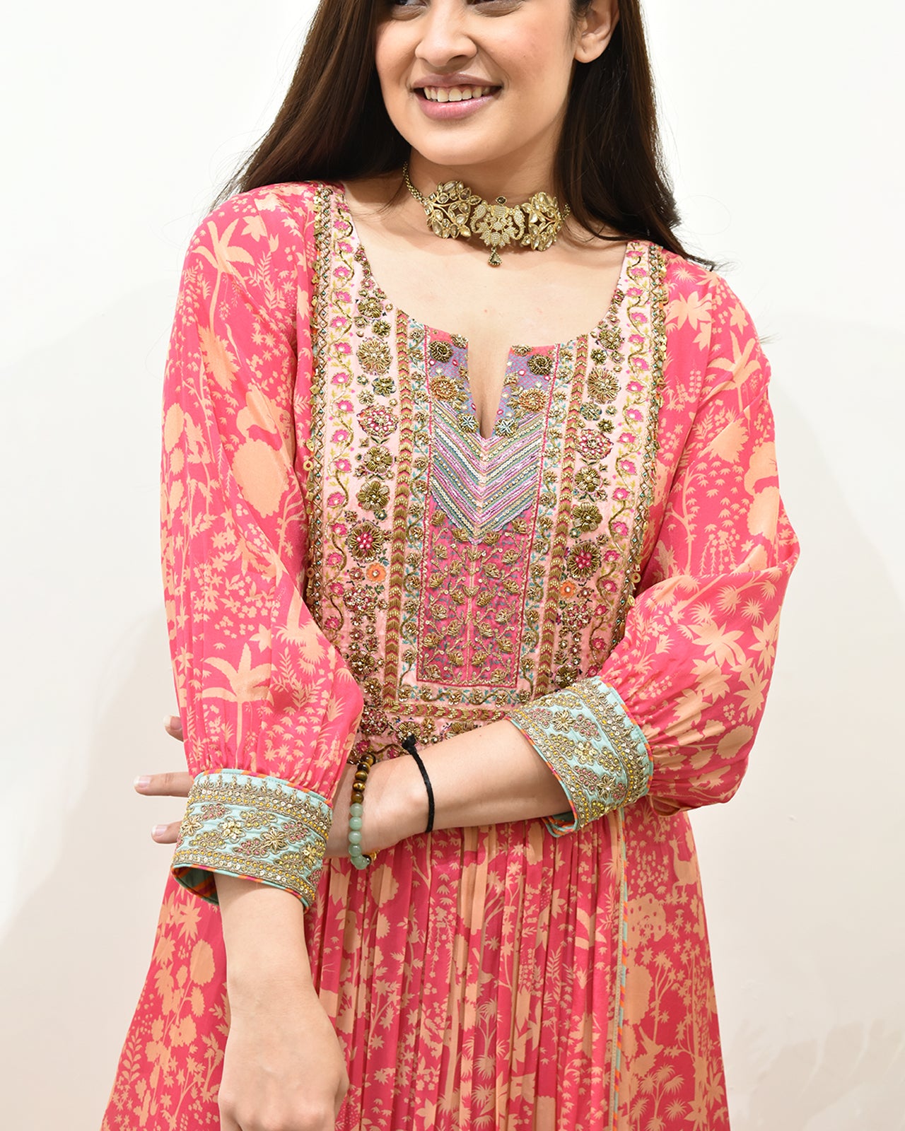 EXCLUSIVE EDIT SHADOW PRINT HIGHLIGHT YOKE KURTA SET
