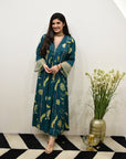 EXCLUSIVE EDIT FARIBA PRINT FRONT PUCKERING KURTA SET