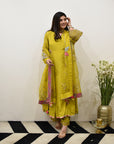 EXCLUSIVE EDIT SHADOW PRINT FRONT PUCKERING KURTA SET