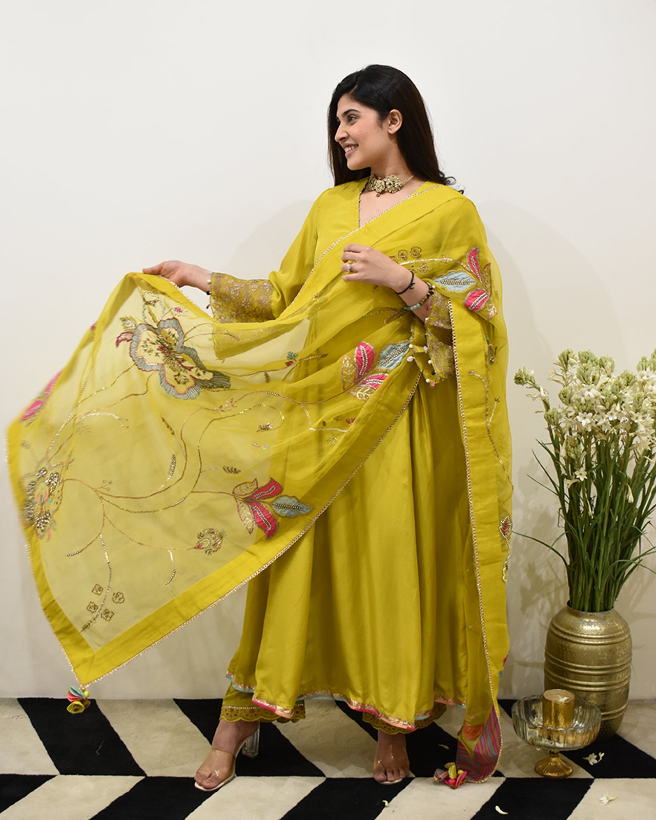 EXCLUSIVE EDIT SHADOW PRINT FRONT PUCKERING KURTA SET
