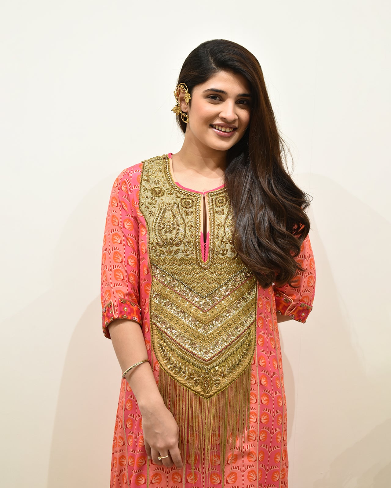 EXCLUSIVE EDIT TISSUE YOKE KURTA SET