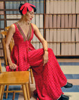 NILOUFER RED-MAGENTA GULTARA PEPLUM SHARARA SET