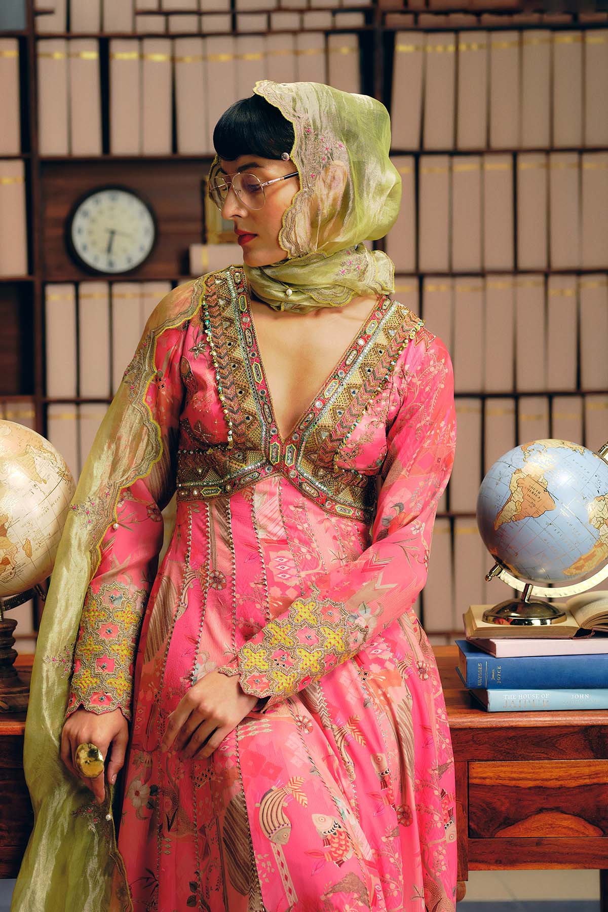 NILOUFER ROSE PINK GULRANG ANARKALI SET