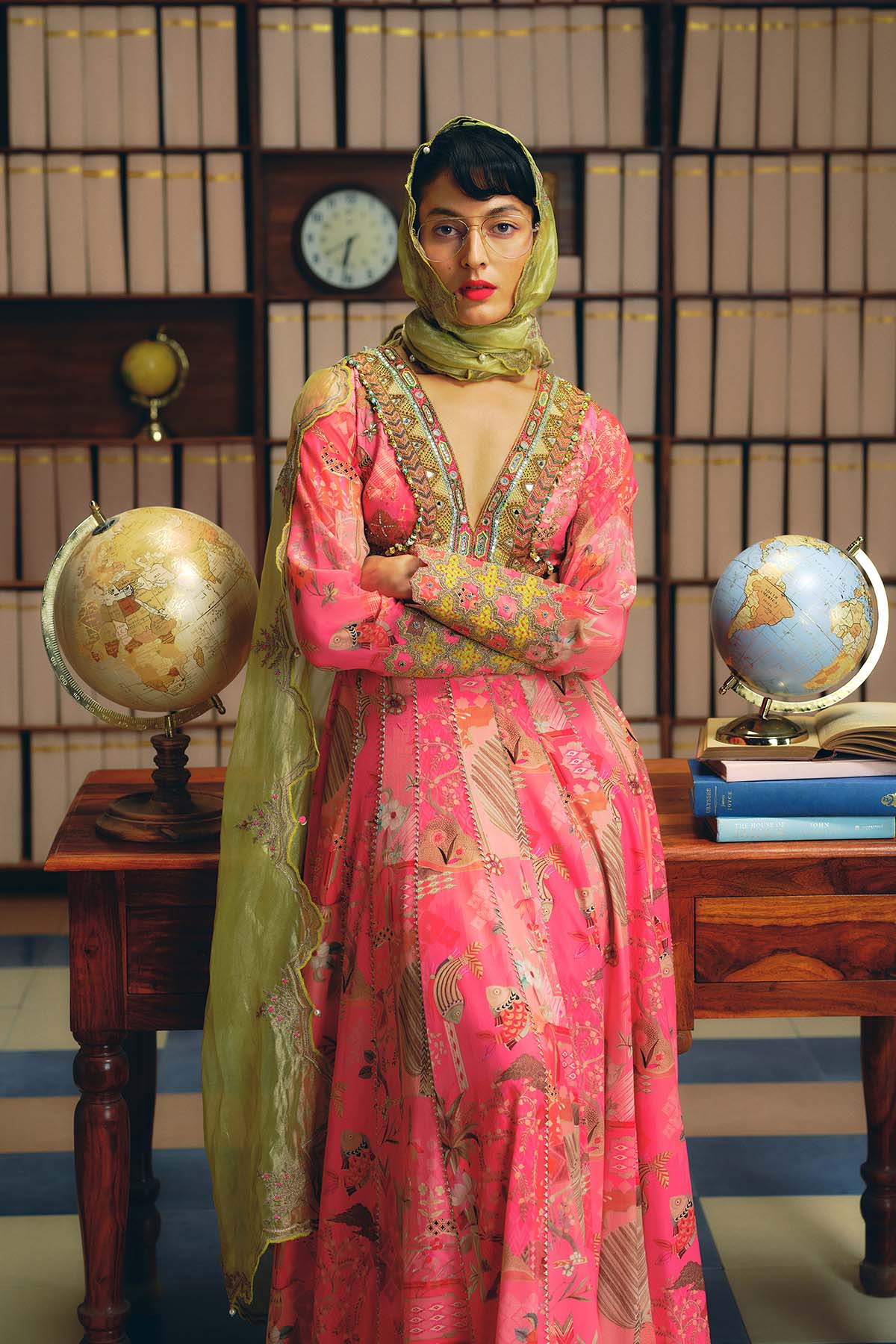 NILOUFER ROSE PINK GULRANG ANARKALI SET