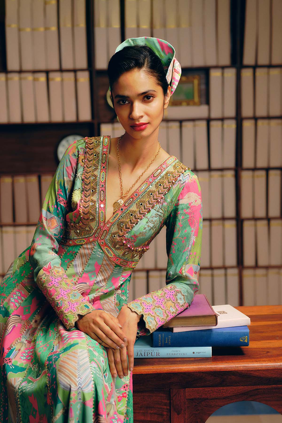 NILOUFER GREEN GULRANG ANARKALI SET