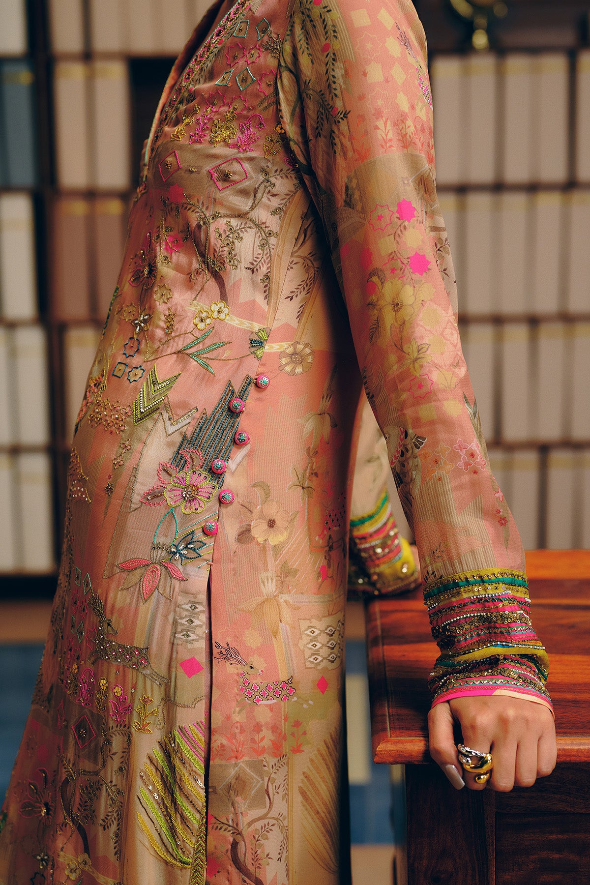NILOUFER PASTEL PINK GULRANG ASYMMETRICAL KURTA SET