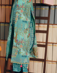 NILOUFER BLUE GULRANG PRINT HIGHLIGHT KURTA SET