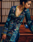 NILOUFER TEAL GULRANG ASYMMETRICAL KURTA SET