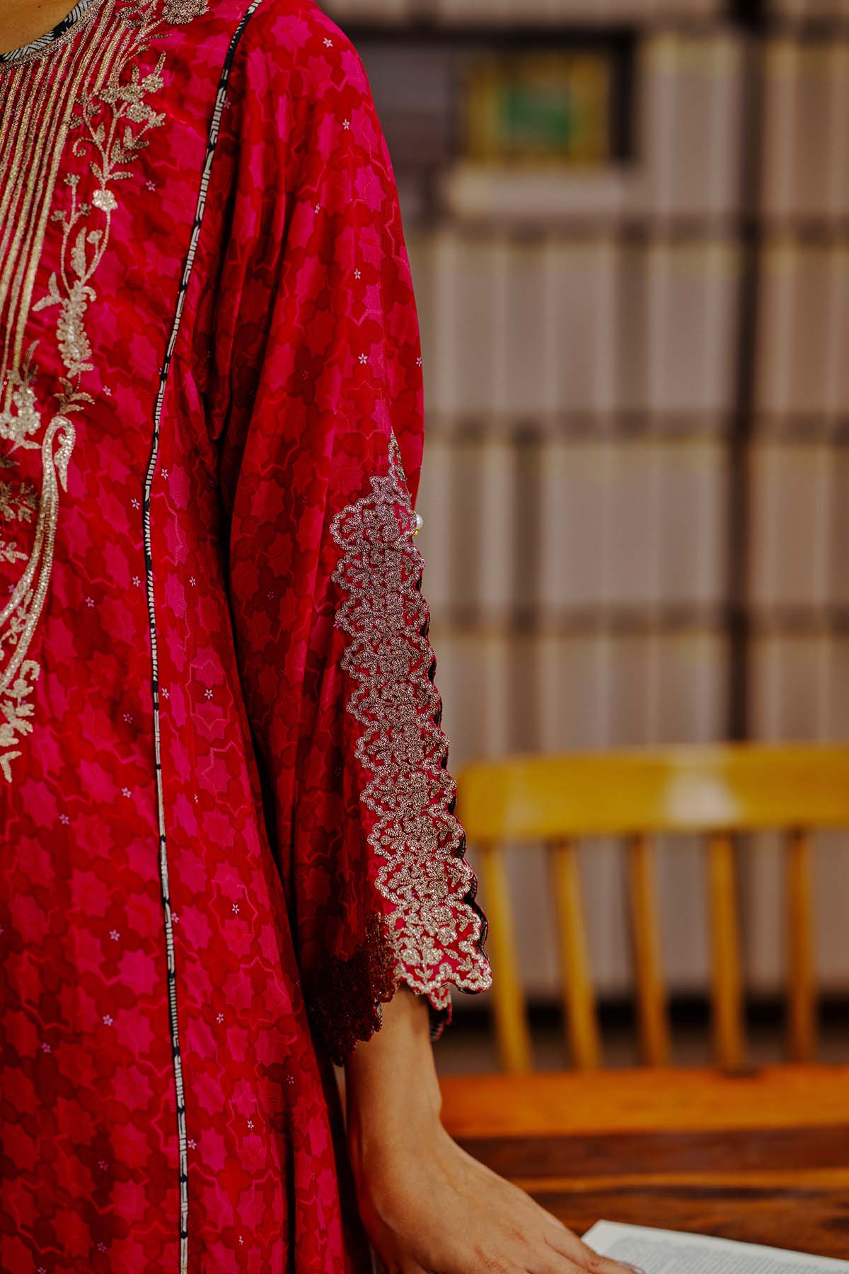 NILOUFER RED GULTARA PRINTED KURTA SET
