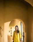 Nisbat Yellow Silk Shirt Co-ord Set
