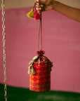 Phulkari Print Bucket Potli