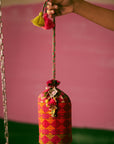 Phulkari Print Bucket Potli