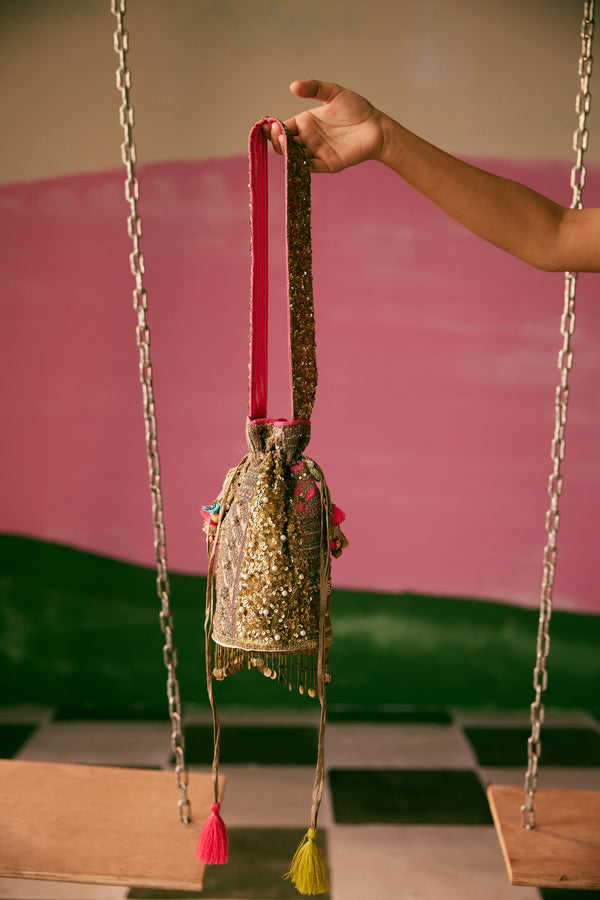 Mutli Color Embroidered Potli
