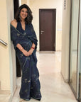 Safar Midnight Blue Printed Saree