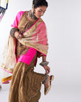 Sakhi Hot Pink Long Yoke Gharara Set