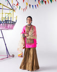 Sakhi Hot Pink Long Yoke Gharara Set