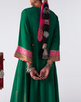 Sakhi Bottle Green Side Kali Kurta Set