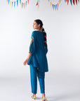 Sakhi Teal Blue Silk Co-Ord Set