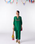 Sakhi Bottle Green Silk Co-Ord Set