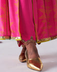 Sakhi Hot Pink Printed Jacket Anarkali Set