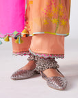 Sakhi Peachish Pink Print Bell Sleeve Kurta Set