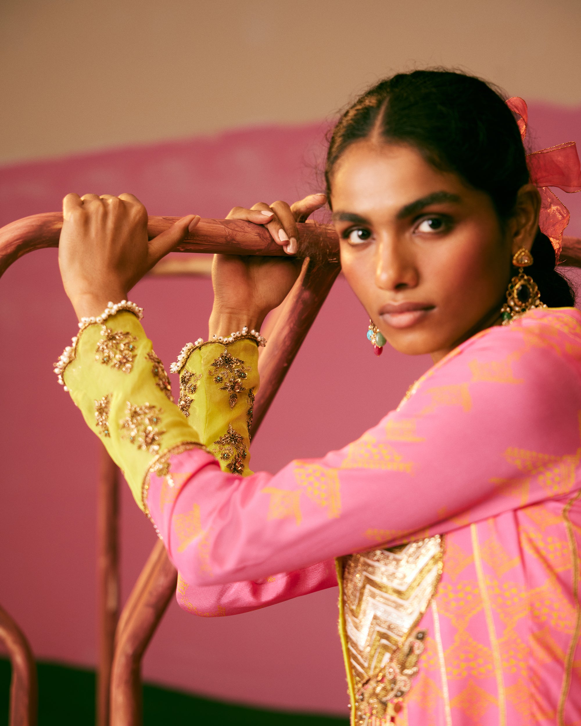 Sakhi Hot Pink Jacket Anarkali Set Raji Ramniq Sakhi Hot Pink Jacket Anarkali Set Raji Ramniq