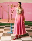 Sakhi Hot Pink Jacket Anarkali Set