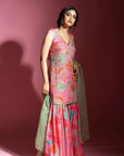 Gul Bright Pink Floral Crepe Shruti Manjari Gharara Set