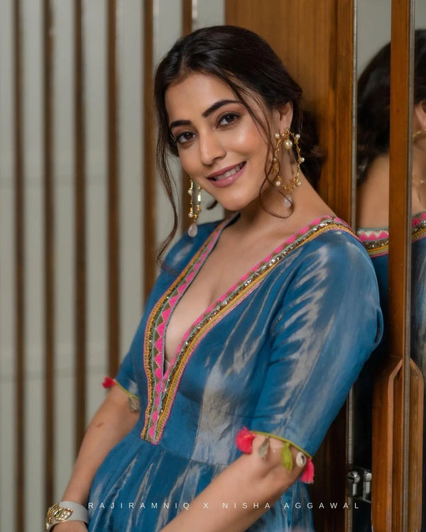 Nisha Aggarwal Zahra Moonlight Blue Anarkali Set