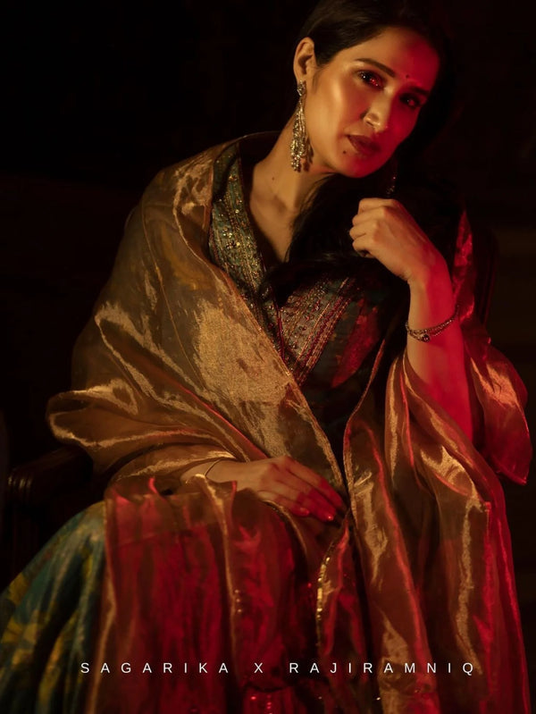 Sagrika Ghatge Khan Fariba Moonlight Printed Tissue Anarkali Set