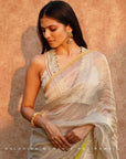 Fariba Ivory Malvika Mohnan Golden Tissue Sari Set