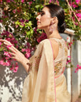 Gul Ivory Floral Prerna Goel Organza Sari