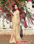 Gul Ivory Floral Prerna Goel Organza Sari