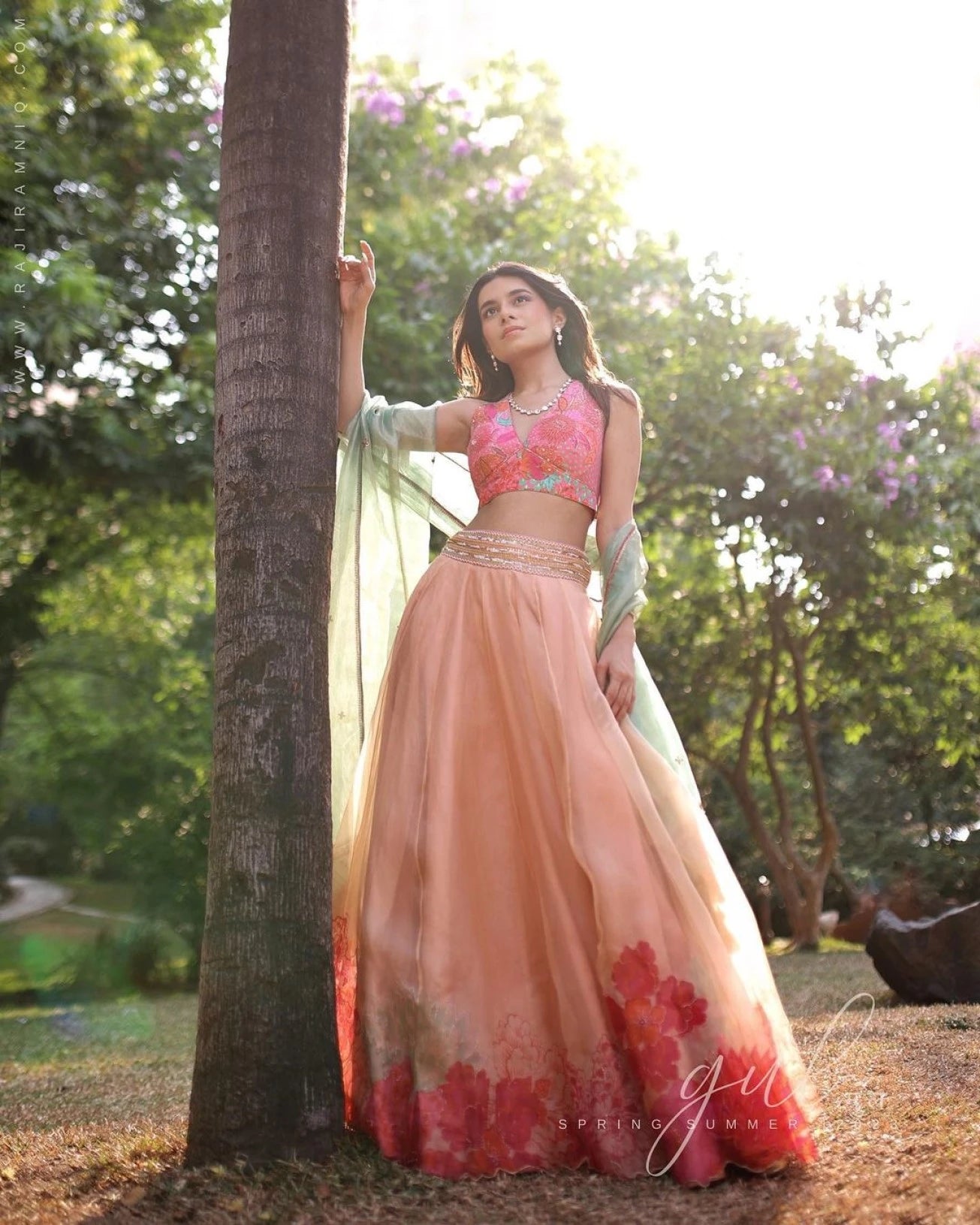 Gul Pastel Pink Prerna Mehra Floral Lahenga Set