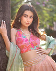 Gul Pastel Pink Prerna Mehra Floral Lahenga Set