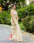 Gul Ivory Floral Krithi Shetty Organza Sari