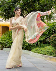 Gul Ivory Floral Krithi Shetty Organza Sari