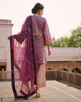 Zahra Purple Check Tikki Dupatta