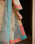 Zahra Ice Blue Check Tikki Dupatta