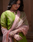 Zahra Pastel Pink Check Tikki Dupatta