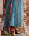 Zahra Printed Powder Blue Kantika Dupatta