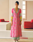 Zyra Hot Pink Mehzbeen Printed Kurta Set